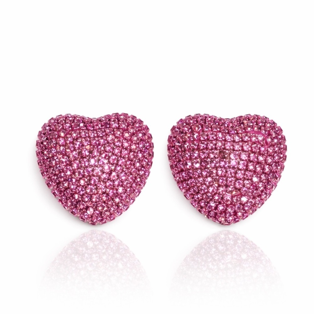 ⚜️ Pink Heart Stud Earrings